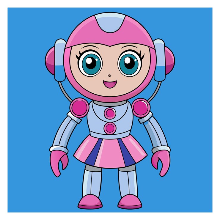 Vector inteligencia artificial niña diseño gráfico vectorial
