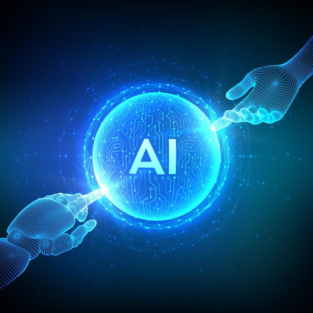 Inteligencia artificial Redes neuronales Inteligencia artificial y concepto tecnológico de aprendizaje automático