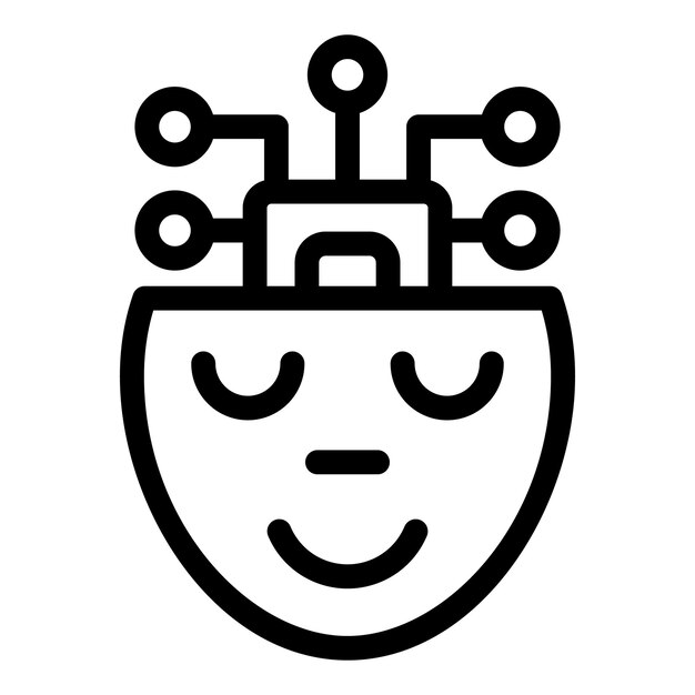 Inteligencia artificial relajándose con los ojos cerrados disfrutando de la paz digital
