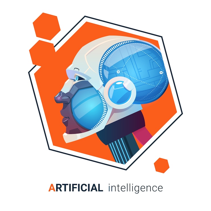 Vector inteligencia artificial robot moderno