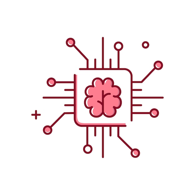 Inteligencia artificial Sistemas inteligentes Ilustración vectorial Diseño de íconos