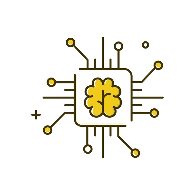 Inteligencia artificial Sistemas inteligentes Ilustración vectorial Diseño de íconos