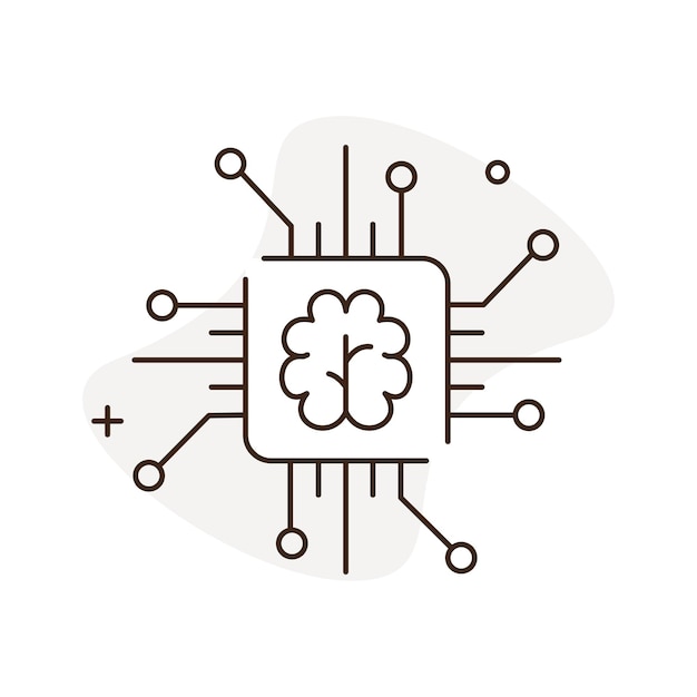 Inteligencia artificial Sistemas inteligentes Ilustración vectorial Diseño de íconos