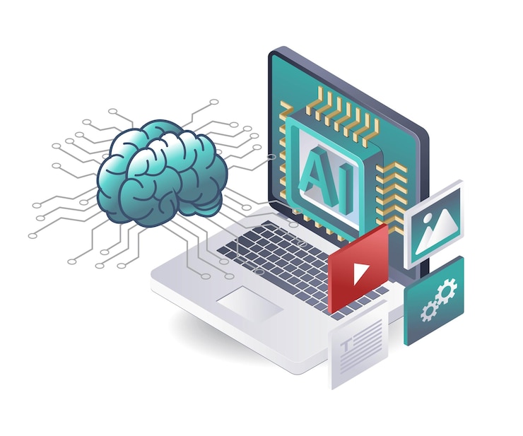 Vector inteligencia artificial en la tecnología informática