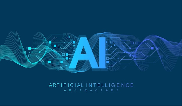 Inteligencia artificial y vector de aprendizaje automático logotipo símbolo del icono del logotipo
