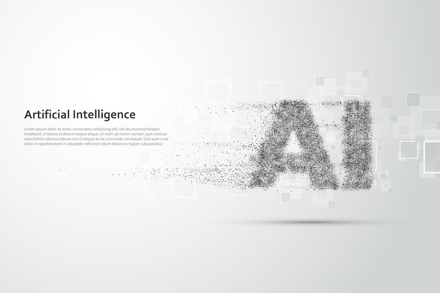 Inteligencia artificialAprendizaje de grandes datos Tecnología global abstracta Fondo de tecnología virtual futuristaIlustración vectorial