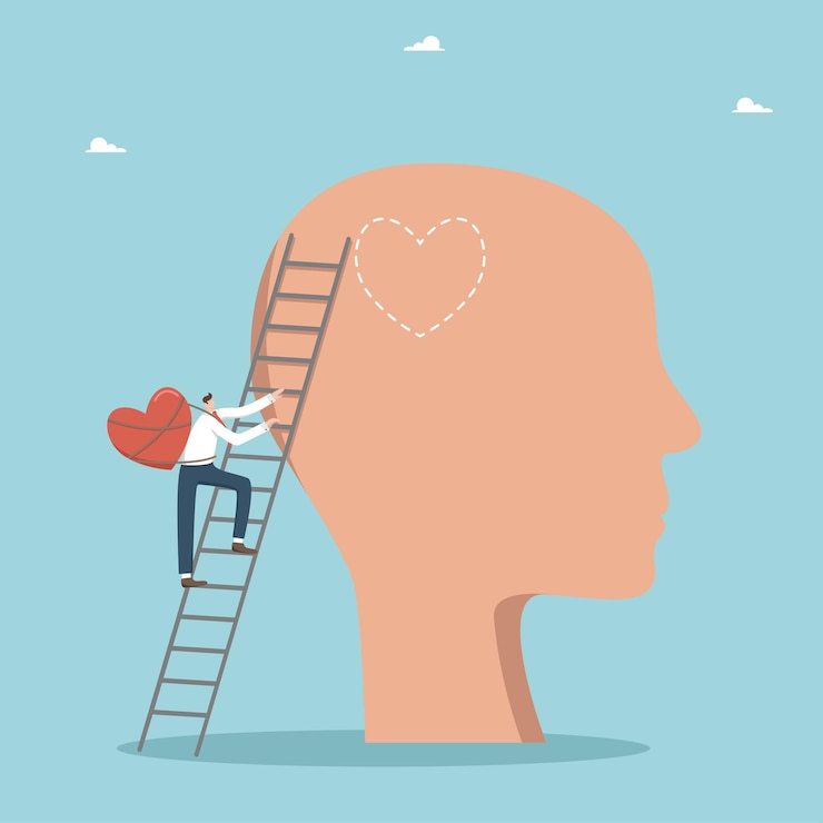 Vector inteligencia emocional y capacidad para comprender sentimientos y emociones salud mental