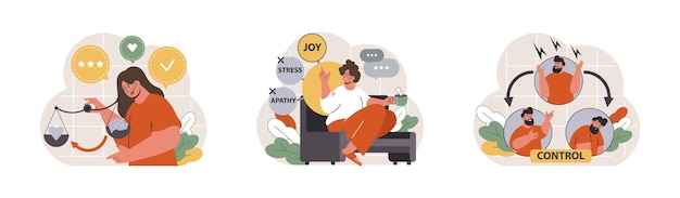 Inteligencia emocional conjunto de emociones equilibrio y control habilidad eq desarrollo de carácter con profundo