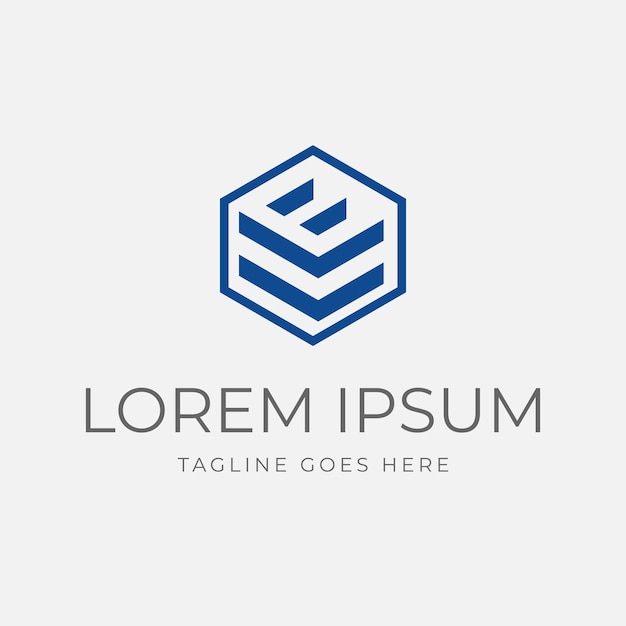 Inteligente espacio negativo geométrico hexagonal letra inicial LE EL icono símbolo diseño del logotipo