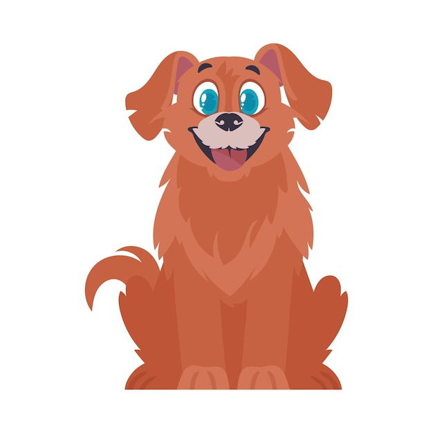 Intelligentbeat llegando a ser sonrojado canino Canino sonriendo Estilo de dibujos animados Ilustración vectorial