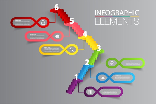 intensificar el concepto de éxito empresarial vector de infografía