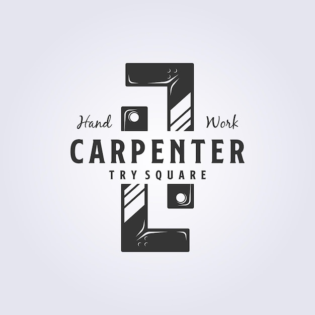 intente el símbolo del icono de la herramienta cuadrada el logotipo de la carpintería el diseño de la ilustración vectorial