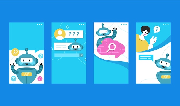 Interacción de los chatbots en las pantallas de las aplicaciones móviles