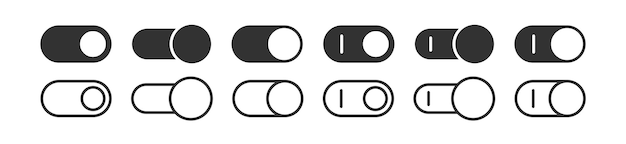 Intercambiador de encendido o apagado icono Vector de botón de encendido de la interfaz Panel de deslizamiento web