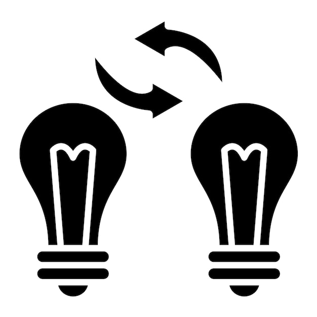 Intercambiar Ideas Glifo Ilustración Negra Sólida