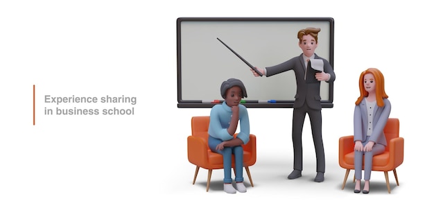 Intercambio de experiencias en la escuela de negocios Concepto de coaching