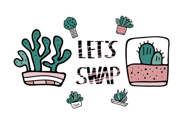 Intercambio de plantas Ilustración vectorial