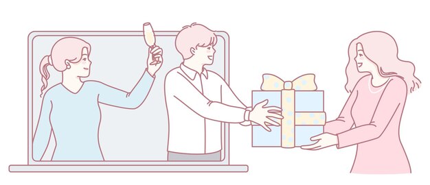 El intercambio de regalos Una celebración virtual de conexión y alegría entre amigos y seres queridos