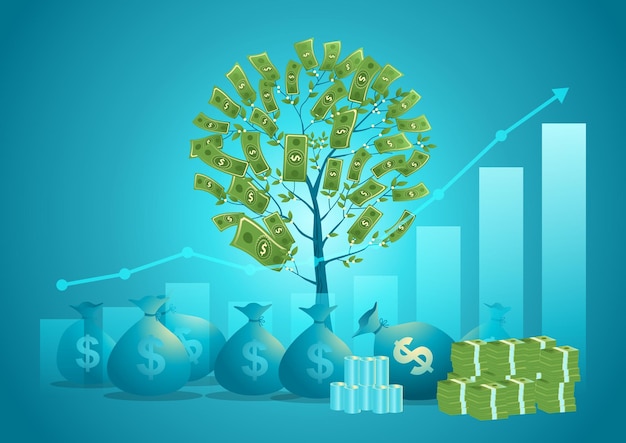 Interés compuesto del árbol de dinero comercial