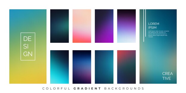 Interfaces de usuario digitales de fondo de gradiente pastel suave EPS