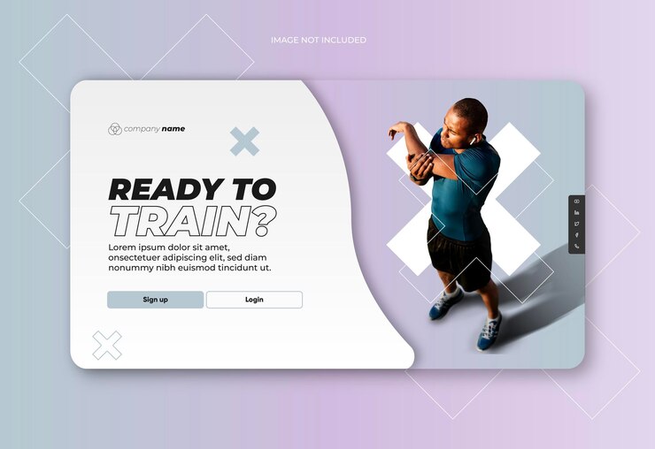 Vector interfaz de la aplicación de escritorio de deportes de entrenamiento