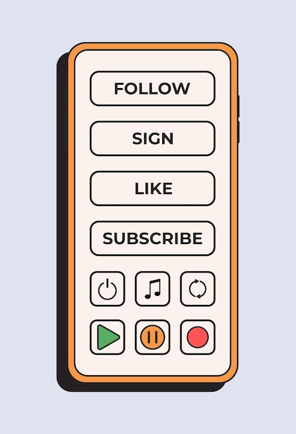 Interfaz de aplicación móvil Reproductor de música Interfaz de reproductor de música por suscripción Página web de ilustración vectorial para escuchar pistas de audio Pantallas planas modernas