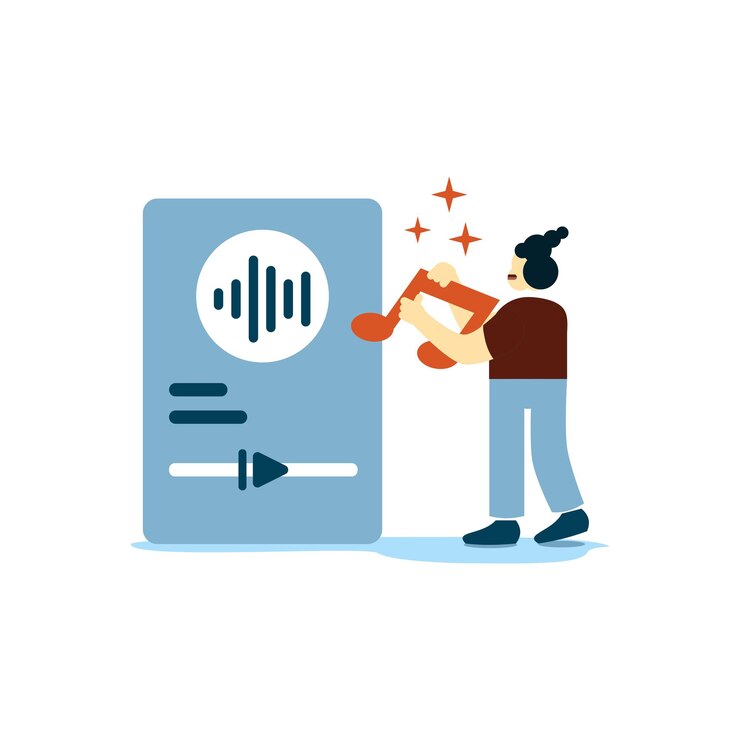 Vector interfaz de audio los diseñadores de ui y ux crean diseños de interfaz web funcionales para sitios web y dispositivos móviles