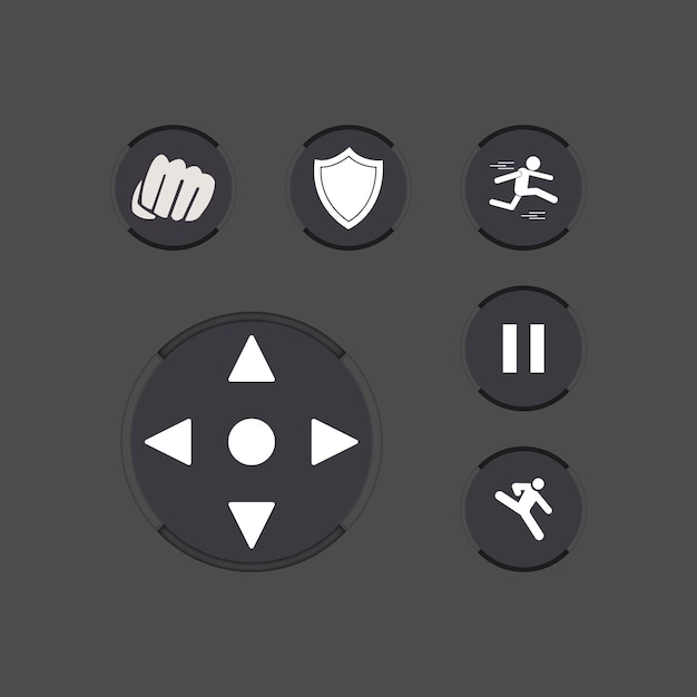 Interfaz de botón de kit de gui de plantilla de juego de botón de menú para crear juegos y aplicaciones web y móviles