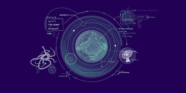 Vector interfaz científica para la investigación de datos