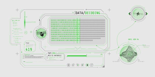 Vector interfaz para decodificar datos de objetos recibidos del satélite.