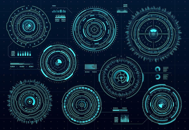 Interfaz digital Circle HUD, panel de datos