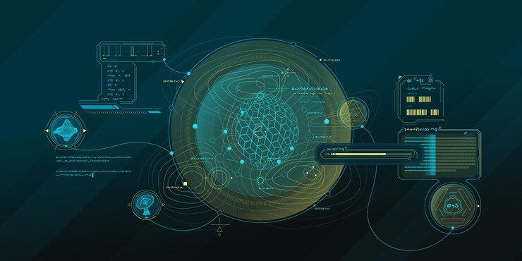 Vector interfaz de exploración por infografías de ciencia ficción