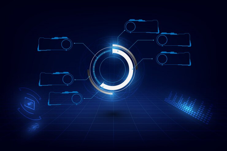 Vector interfaz futurista hud ui sci fi plantilla de concepto de diseño