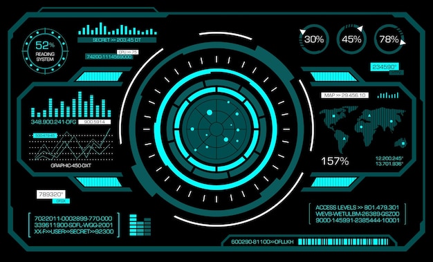 Interfaz de hud futurista arte vectorial