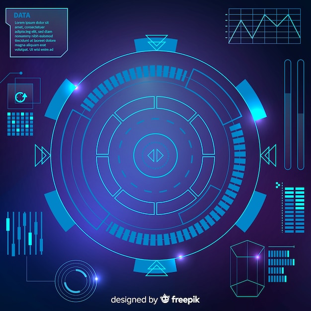 Vector interfaz hud futurista con estilo de degradado