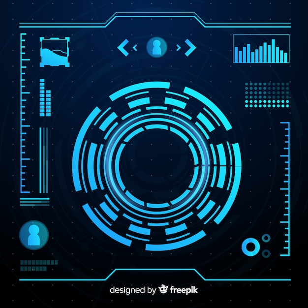 Vector interfaz hud futurista con estilo de degradado