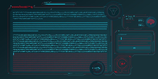 Interfaz hud futurista para el procesamiento de datos de servidor