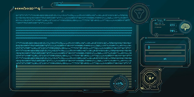 Interfaz hud futurista para el procesamiento de datos de servidor