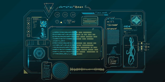 Interfaz hud futurista para el procesamiento de datos