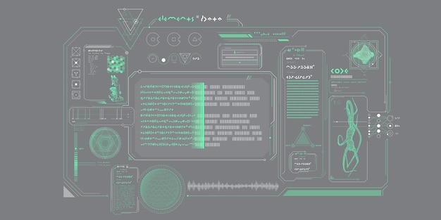 Interfaz hud futurista para el procesamiento de datos