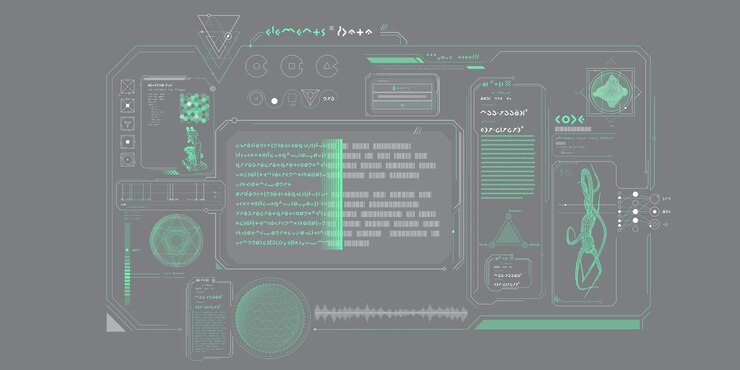 Vector interfaz hud futurista para el procesamiento de datos