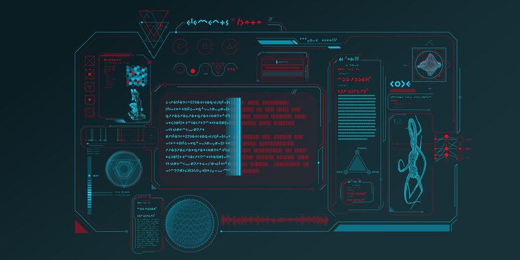 Vector interfaz hud futurista para el procesamiento de datos