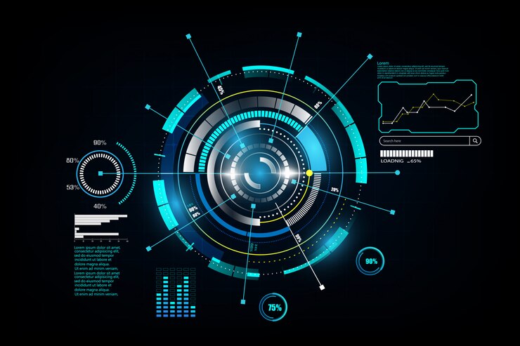 Vector interfaz de hud gui tecnología de red futurista