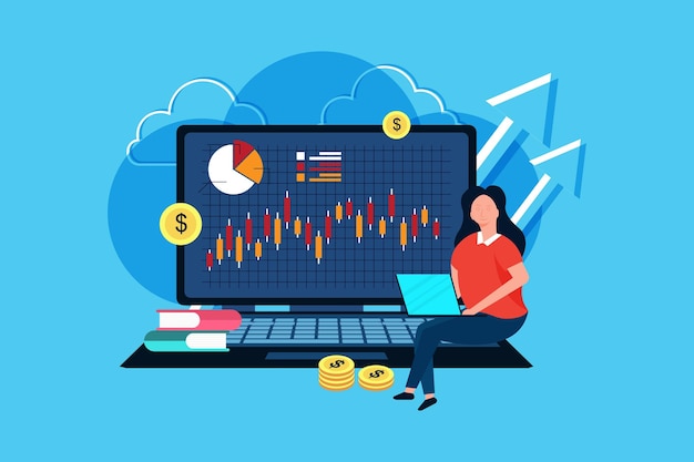 Interfaz de intercambio comercial en la pantalla del concepto de comercio en línea de la computadora portátil