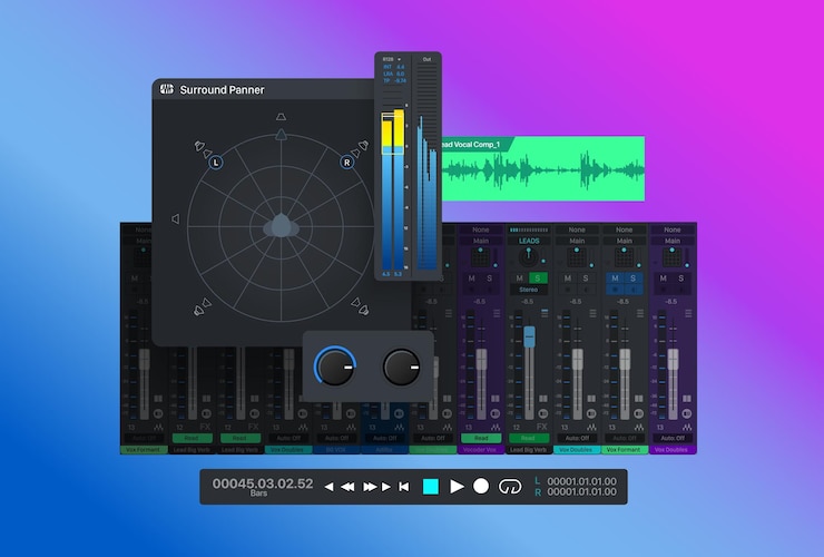 Vector interfaz de la máquina de mezcla de música panel de botones musicales receptor sintonizador fuerte ilustración vectorial