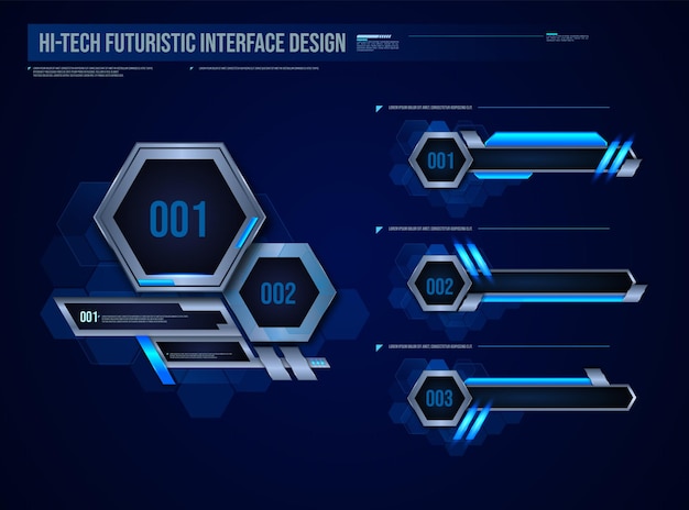 Interfaz de marcos de tecnología futurista diseño de elementos hud para juegos de interfaz de usuario