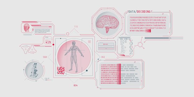 Interfaz de programa de investigación cerebral futurista con decodificación de datos
