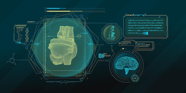 Interfaz del programa de investigación médica de ciencia ficción.