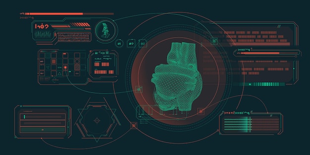 Vector interfaz del programa de investigación médica de scifi