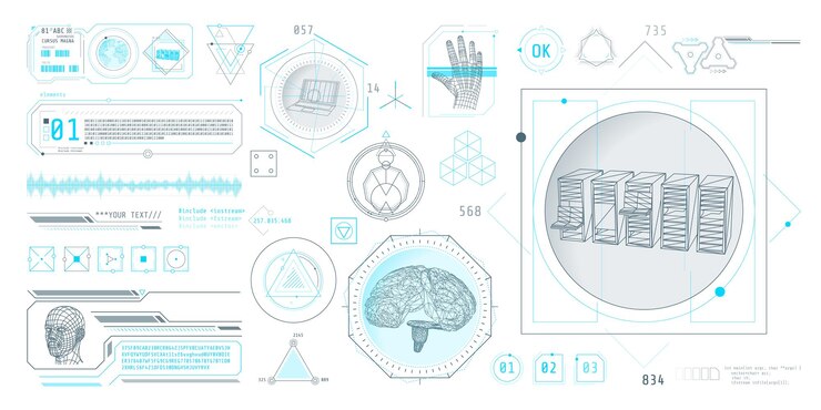 Vector interfaz del programa para procesar y decodificar big data ilustración vectorial